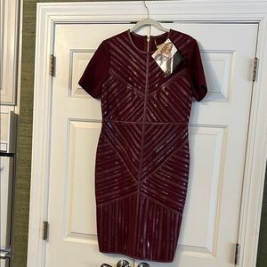 IMAN Burgundy Midi Dress